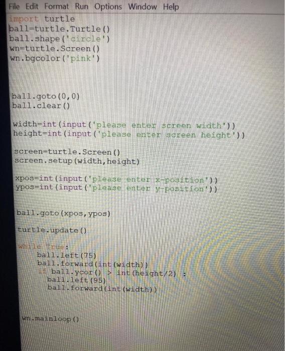 Solved I am trying to get the ball to to bounce within | Chegg.com
