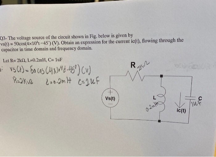 Solved 03- The voltage source of the circuit shown in Fig. | Chegg.com