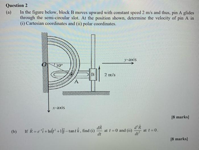 Solved Question 2 (a) In The Figure Below, Block B Moves | Chegg.com