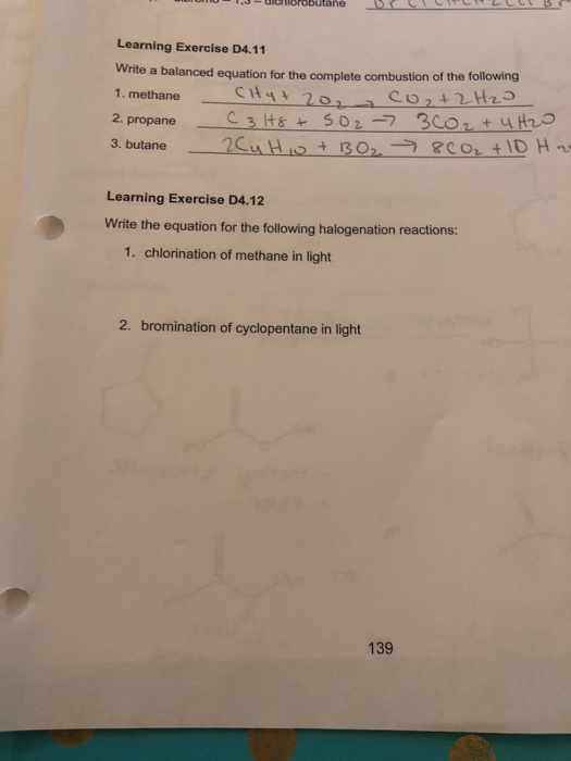 Solved 1 UMU1,J - Uiclorobutane S LLC B Learning Exercise | Chegg.com