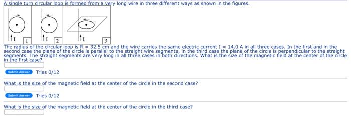 Solved A single turn circular loop is formed from a very | Chegg.com