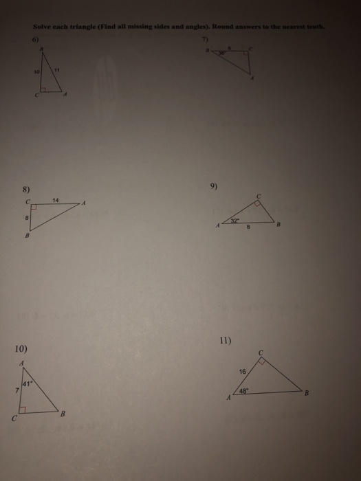 Solved 15.4/6,31: FIND THE MISSING ANGLE & SOLVING RIGHT | Chegg.com