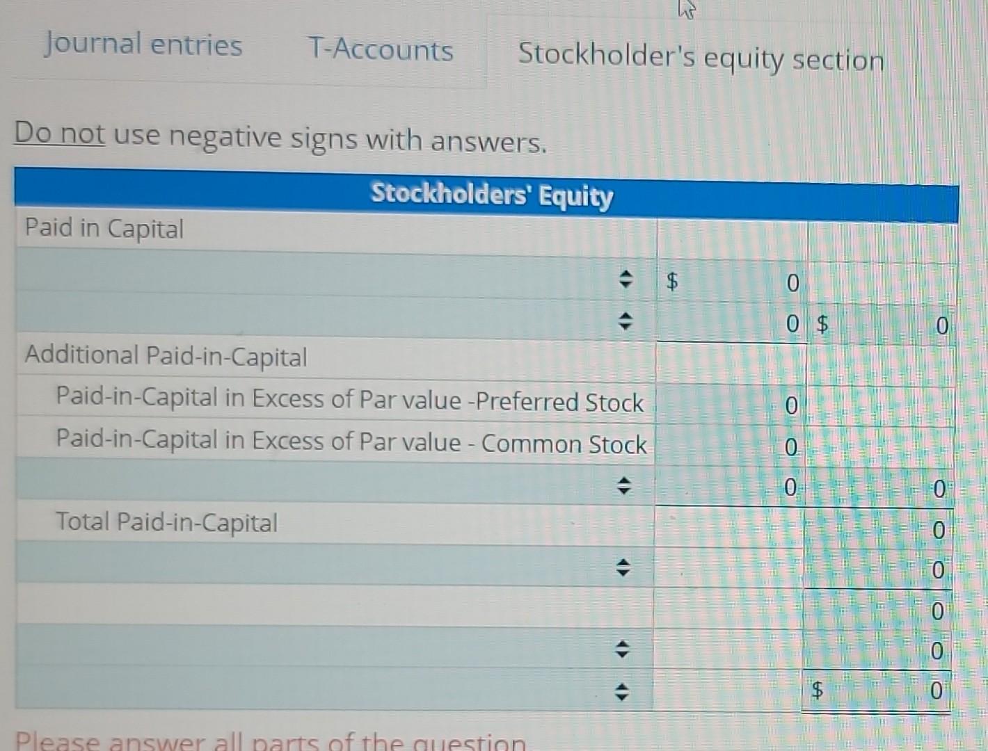 Stockholders' Equity: Transactions and Balance Sheet | Chegg.com