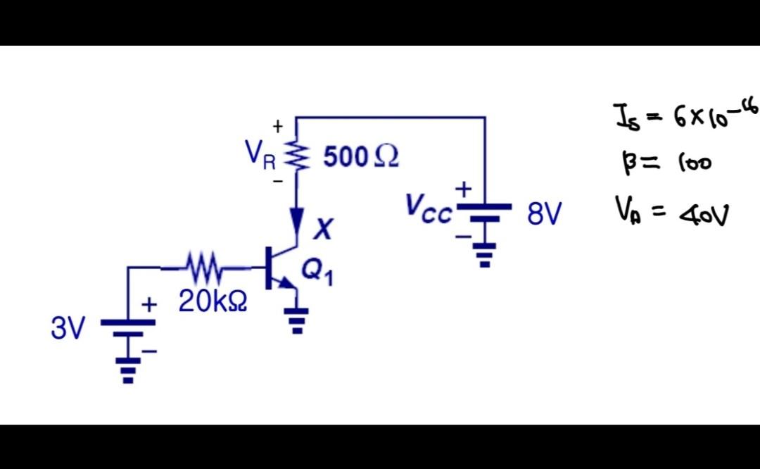 Solved It is VA = 40V that means the degree of Early