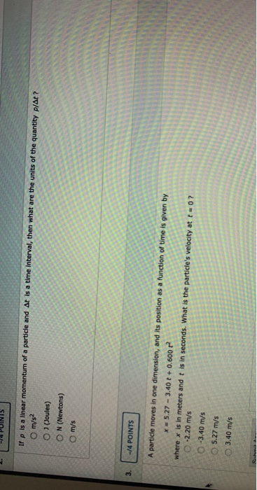 Solved 74 Points O M S2 If P Is A Linear Momentum Of A Pa Chegg Com