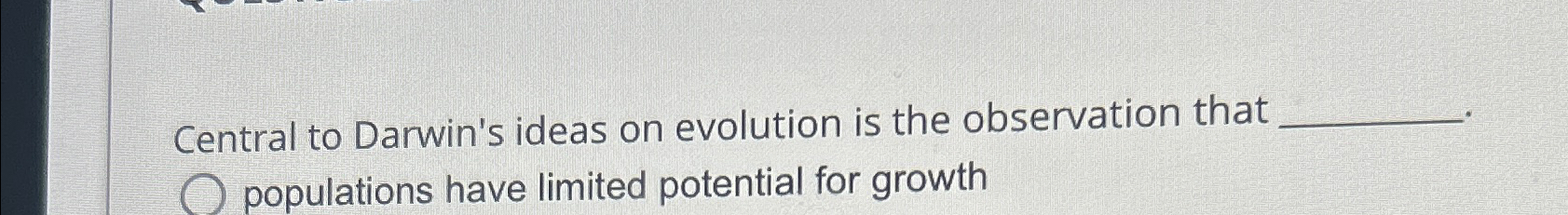 Solved Central to Darwin's ideas on evolution is the | Chegg.com
