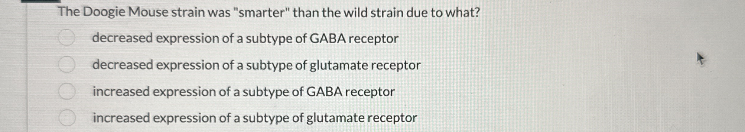 Solved The Doogie Mouse strain was 