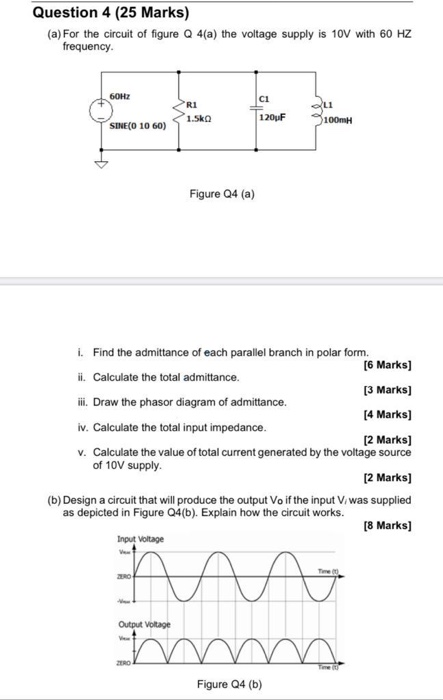 Solved Question 4 (25 Marks) (a) For the circuit of figure Q | Chegg.com