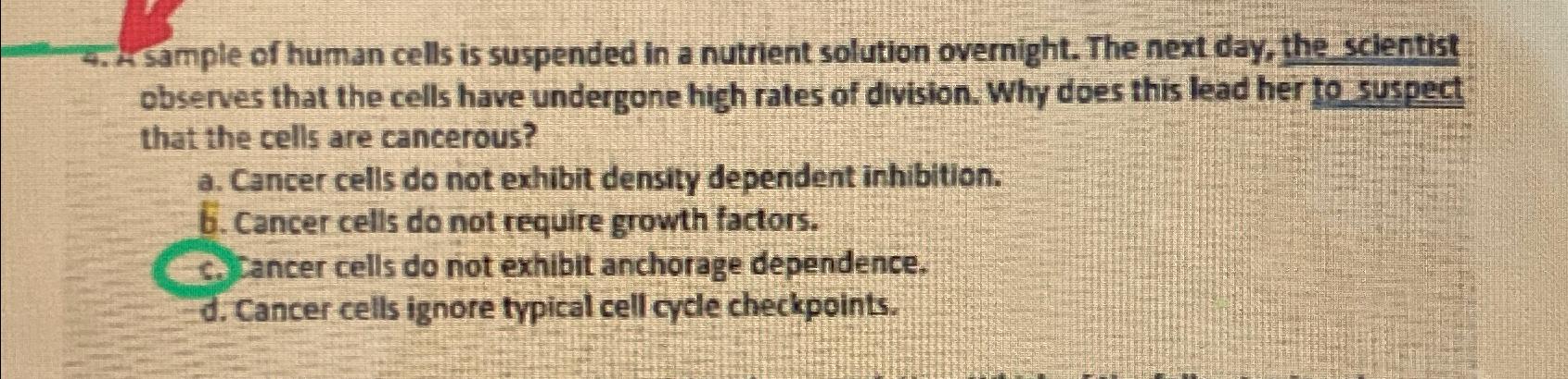 Solved 4.4 ﻿Sample of human cells is suspended in a nutrient | Chegg.com