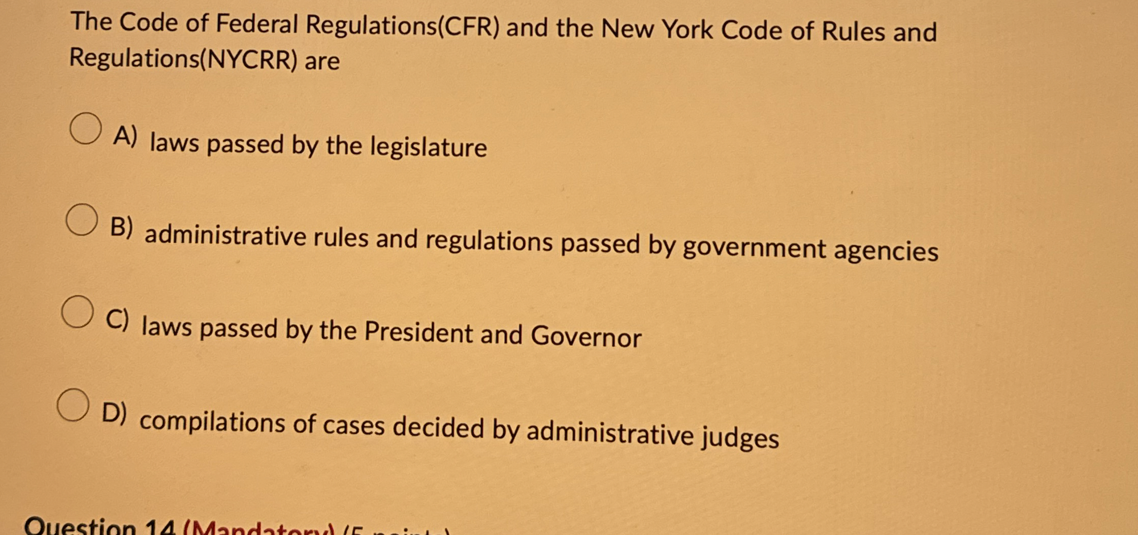 Solved The Code of Federal Regulations(CFR) ﻿and the New | Chegg.com