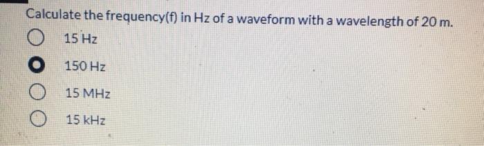 Solved Calculate the frequency(f) in Hz of a waveform with a | Chegg.com