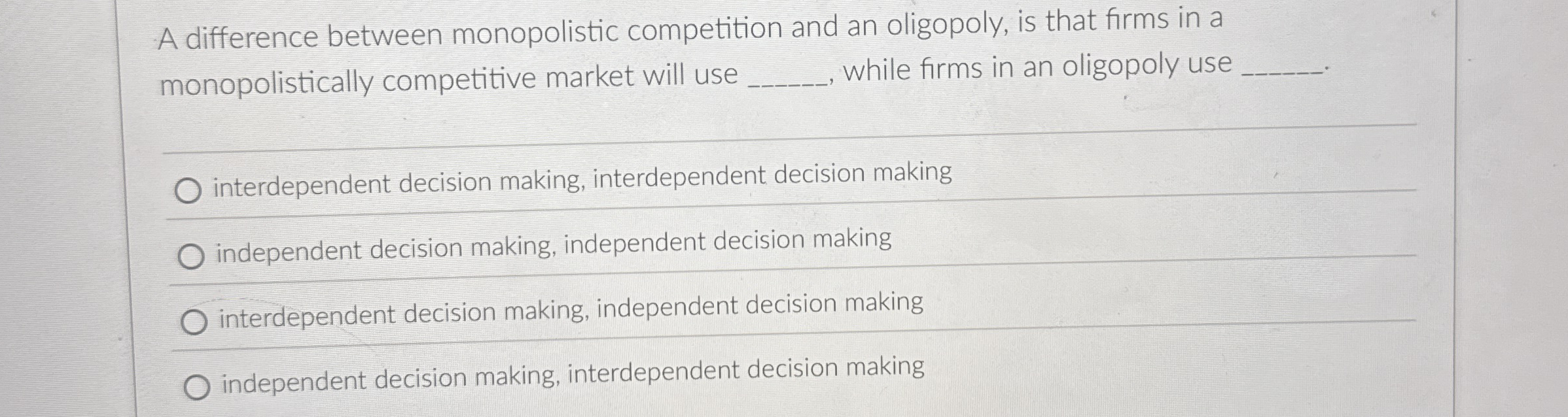 Solved A difference between monopolistic competition and an | Chegg.com