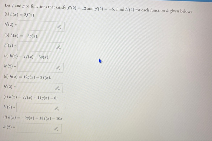 Solved Let F And G Be Functions That Satisfy F 2 12 A Chegg Com