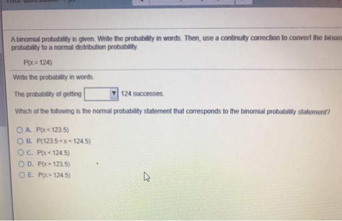 Solved A binomial probability is given. Write the | Chegg.com
