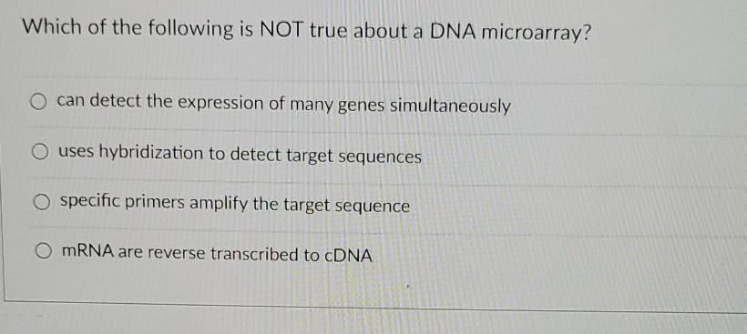 Solved Which of the following is NOT true about a DNA | Chegg.com