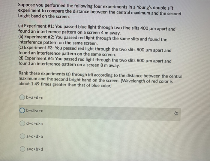 Solved Suppose you performed the following four experiments | Chegg.com