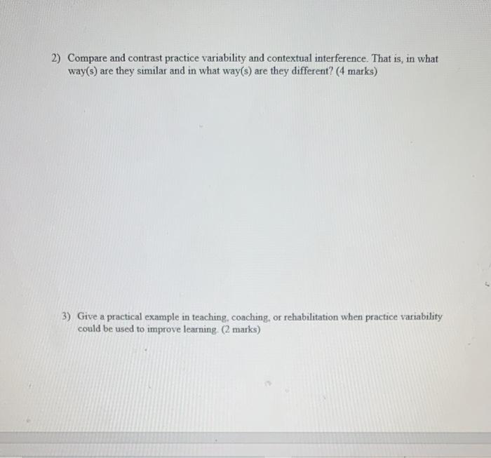 Solved 2) Compare and contrast practice variability and | Chegg.com