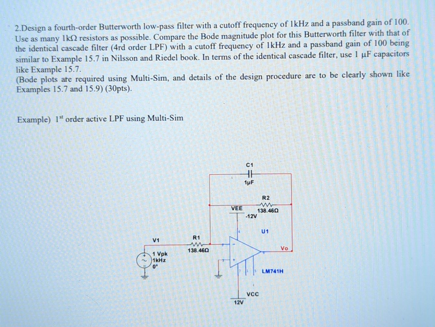 Solved 1. Below Script Is About A Bandpass Filter Of A RLC | Chegg.com