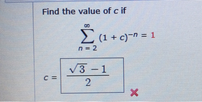 Solved Find The Value Of C If E 1 C N 1 N 2 V3 Chegg Com