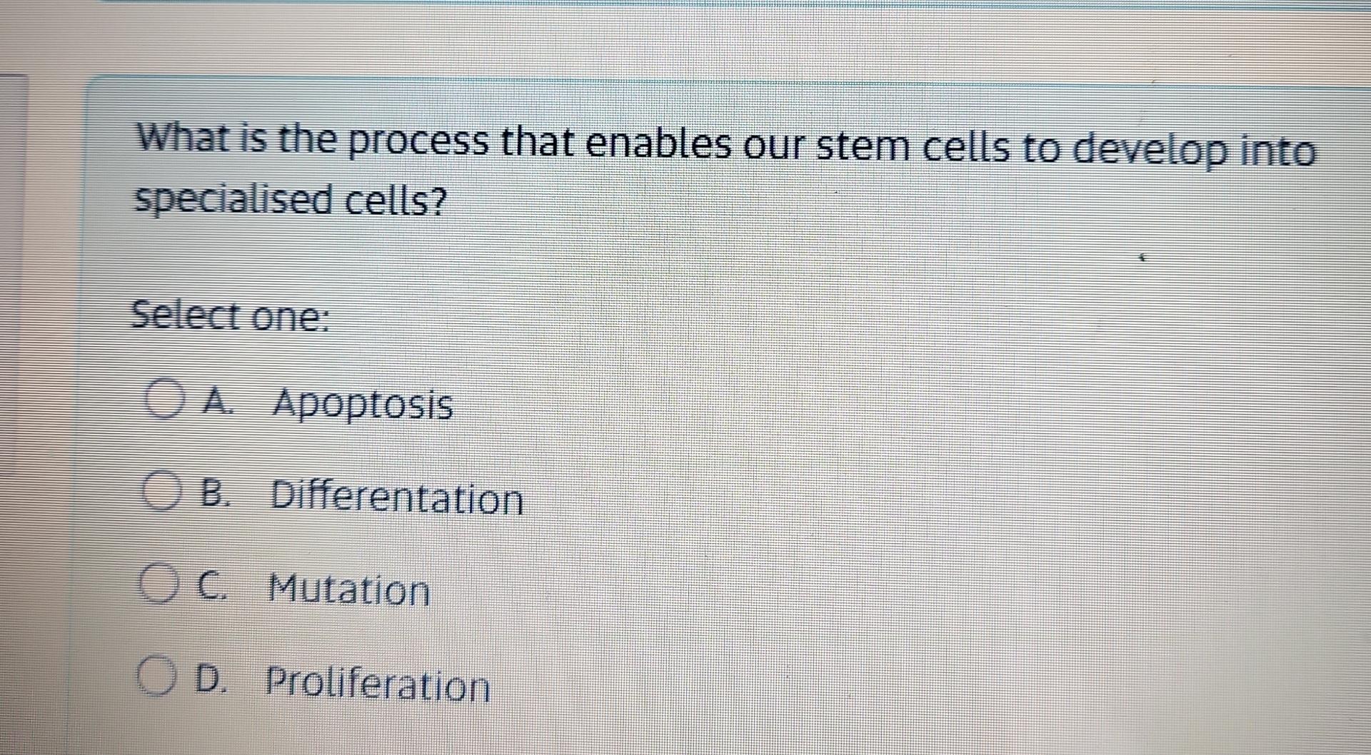Solved What is the process that enables our stem cells to | Chegg.com