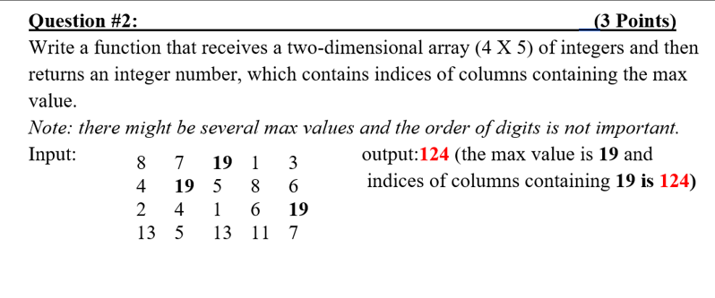 Solved Question #2:(3 ﻿Points)Write a function that receives | Chegg.com