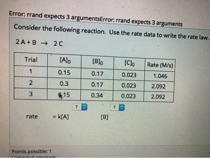 Solved Consider the reaction: 5A+3B-2C The rate of the | Chegg.com