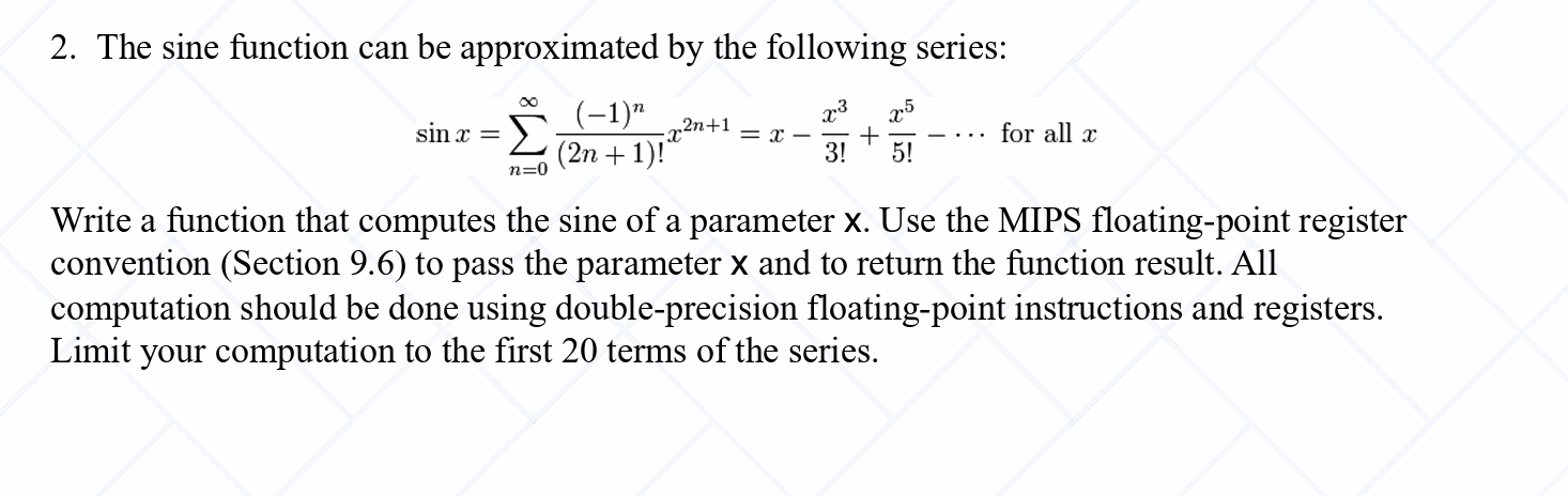 python approximating a simple sin() function with... Solved The sine function can be approximated by the | Chegg.com