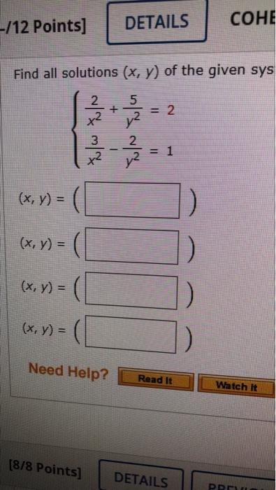 Solved find all solutions ( X, Y )of the given system where | Chegg.com