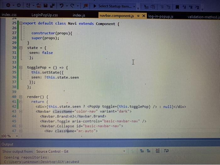 Solved how can i fix this? i tried to close navbar in line | Chegg.com