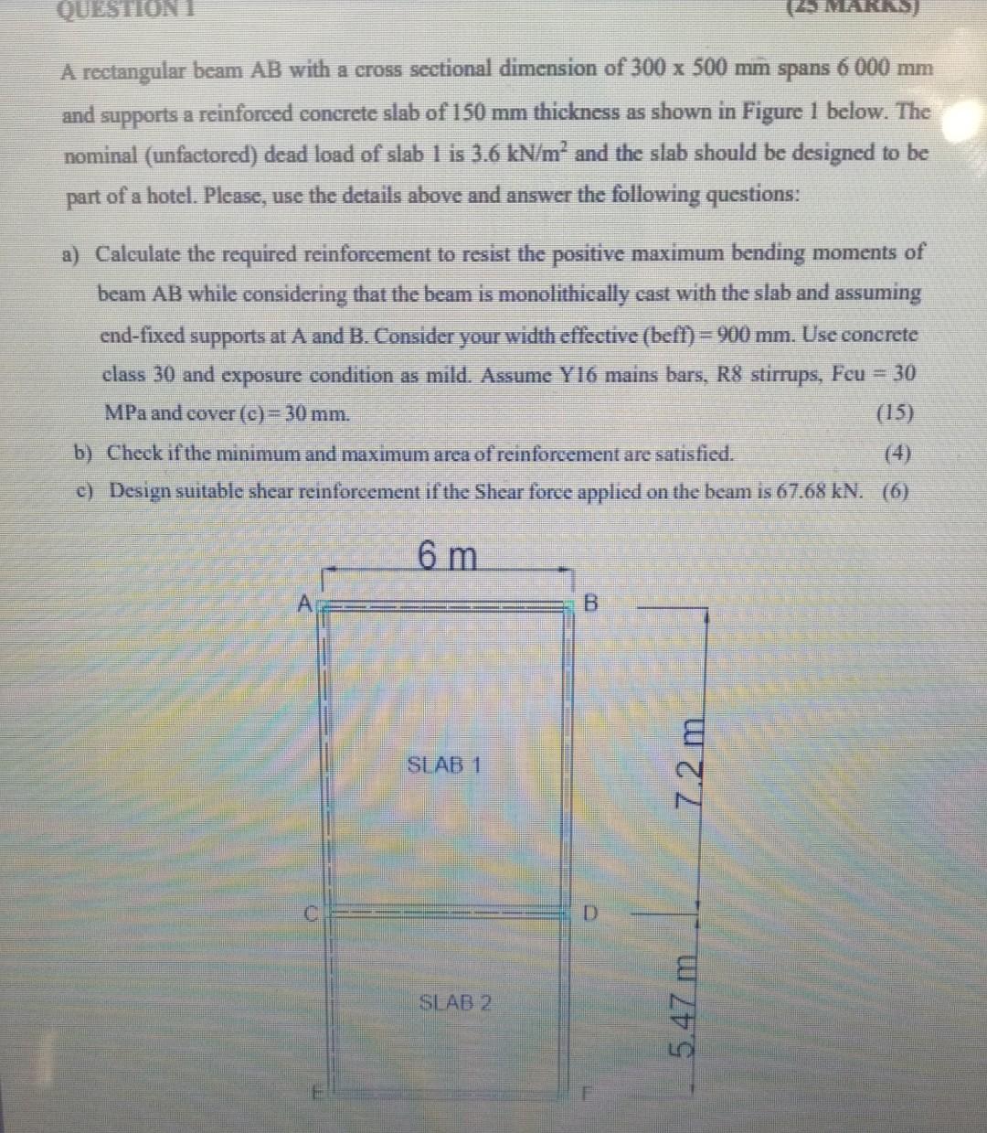 Solved A rectangular beam AB with a cross sectional | Chegg.com