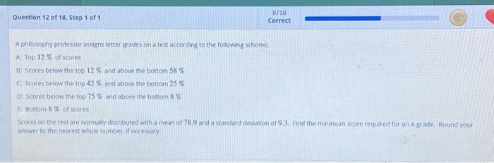 Solved A Philosophy Professor Assigns Letter Grades On A | Chegg.com ...