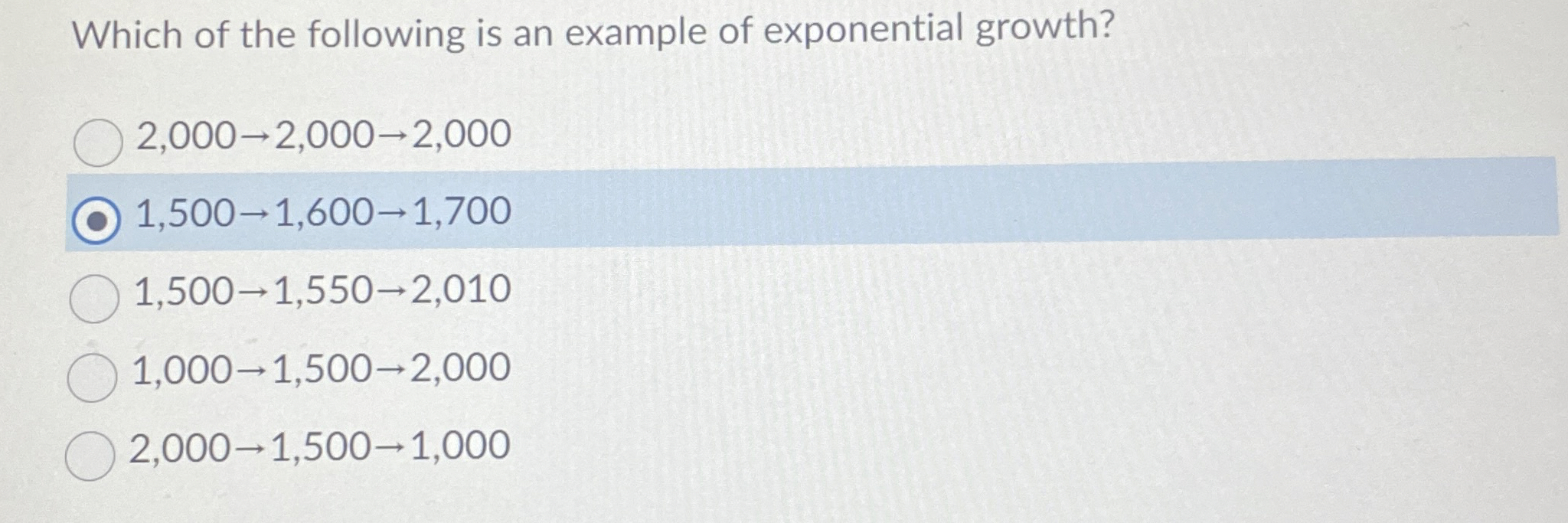 Solved Which of the following is an example of exponential | Chegg.com