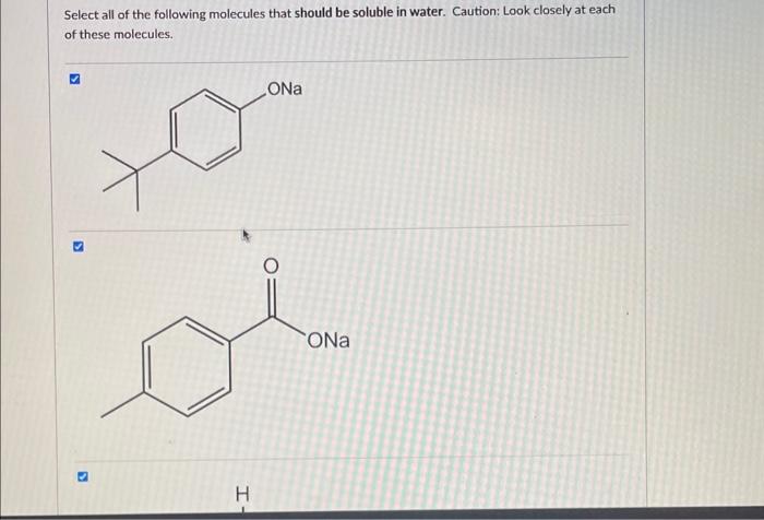 Solved Select all of the following molecules that should be | Chegg.com