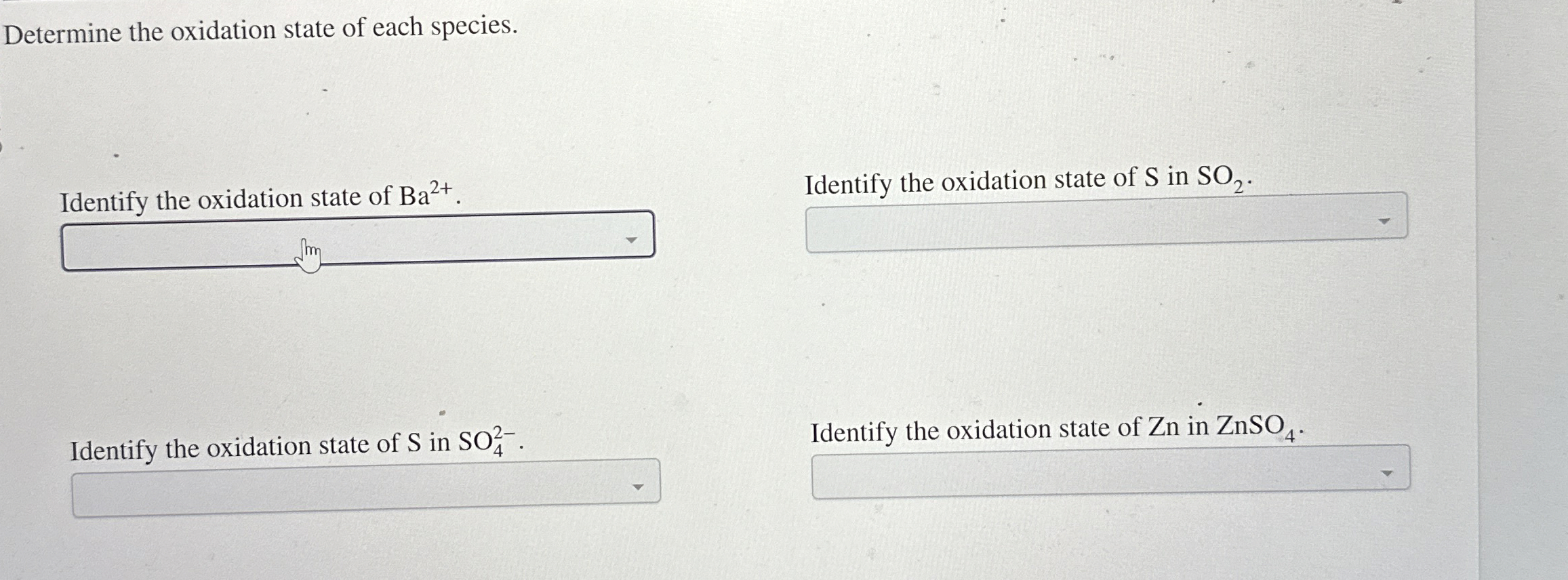 Solved Determine the oxidation state of each | Chegg.com