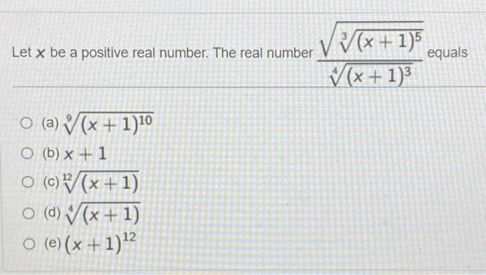 Solved Let X Be A Positive Real Number. The Real Number O | Chegg.com