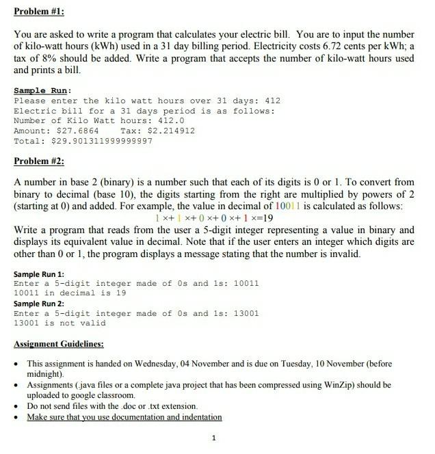 Solved Problem #1: You are asked to write a program that | Chegg.com