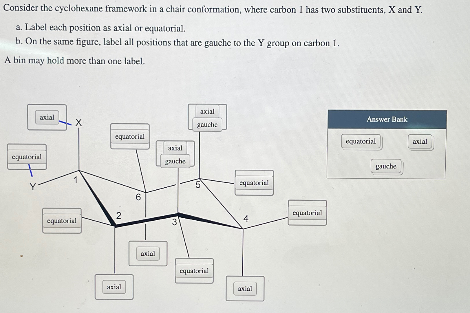 Solved Consider the cyclohexane framework in a chair | Chegg.com