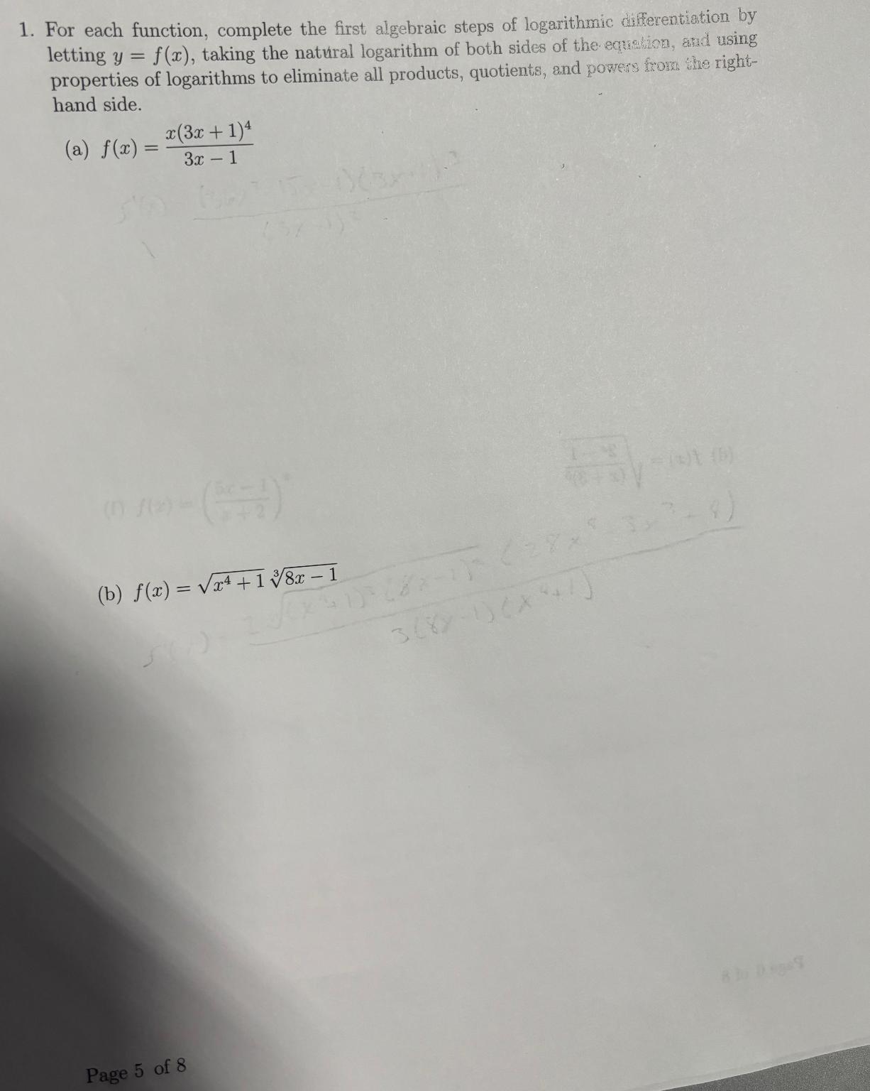 Solved Please Help With A And BFor Each Function, Complete | Chegg.com