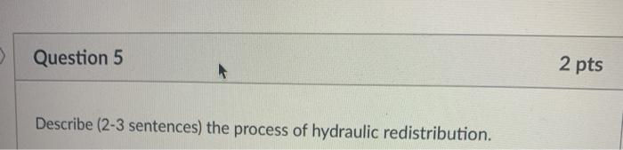 Solved Question 5 2 pts Describe (2-3 sentences) the process | Chegg.com