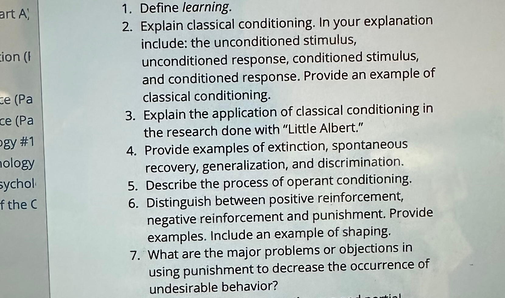 Solved define learning explain classical conditioning in chegg