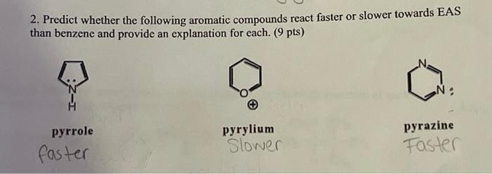 Solved 2. Predict Whether The Following Aromatic Compounds | Chegg.com