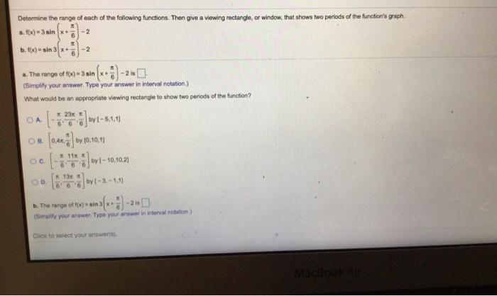 Solved Determine the range of each of the following | Chegg.com