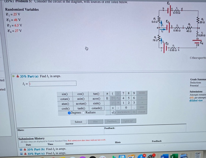 Solved (157) Problem s: Consider the circuit in the diagram, | Chegg.com