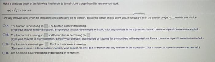 Solved Make a complete graph of the following function on | Chegg.com