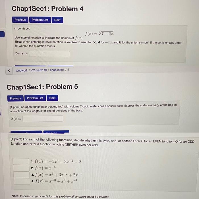 Solved Chap1Sec1: Problem 4 Previous Problem List Next (1 | Chegg.com