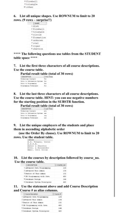 Solved Lab 2 - SQL Each problem is worth one point. The | Chegg.com