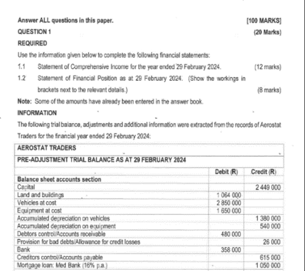 Solved Answer ALL questions in this paper. QUESTION 1 | Chegg.com