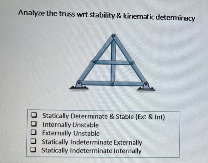 Solved Analyze the beam with respect to stability & static | Chegg.com