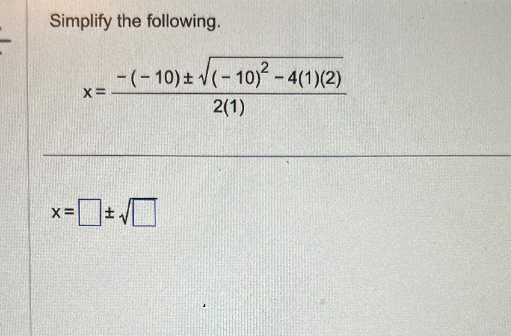 Solved Simplify the | Chegg.com