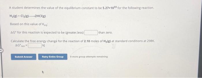 Solved A Student Determines The Value Of The Equilibrium | Chegg.com